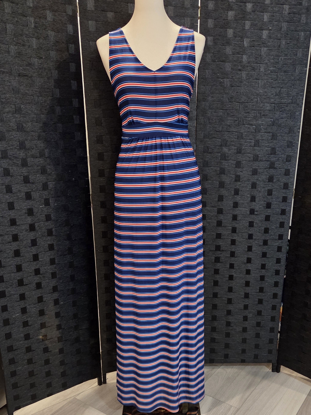 NWOT West Loop Striped Maxi Dress Size XL Red White Blue